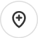 Icône de localisation géographique avec pointeur de carte en cercle gris